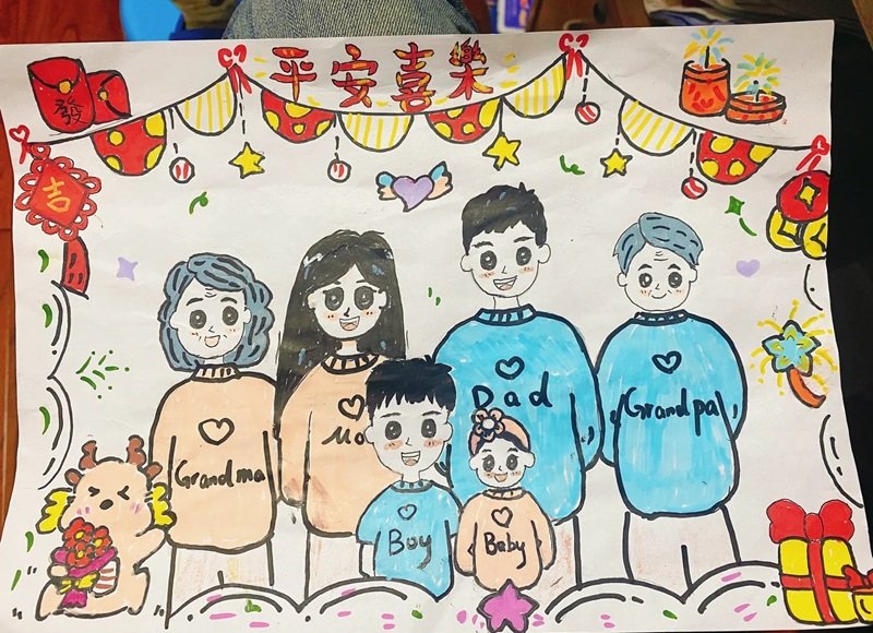 vẽ tranh đề tài gia đình 24