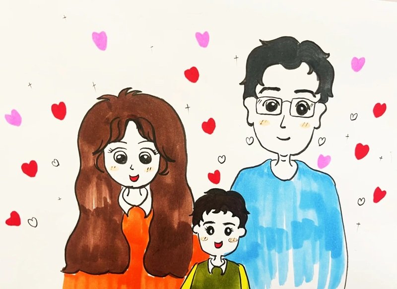 vẽ tranh đề tài gia đình 26