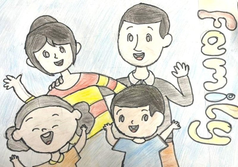 vẽ tranh đề tài gia đình 7