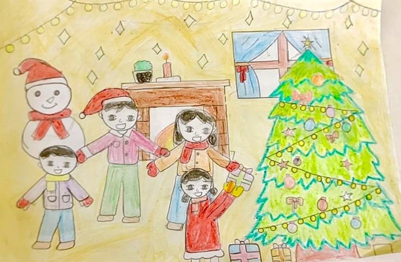 vẽ tranh đề tài gia đình 9