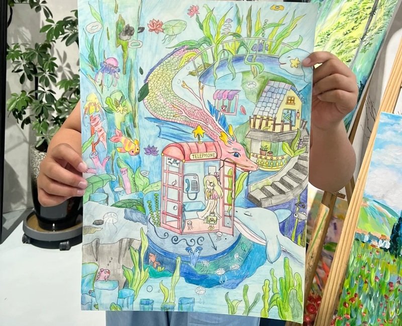 vẽ tranh đề tài ước mơ của em 3