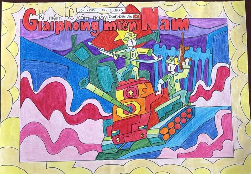 vẽ tranh em yêu to quốc việt nam đơn giản 1