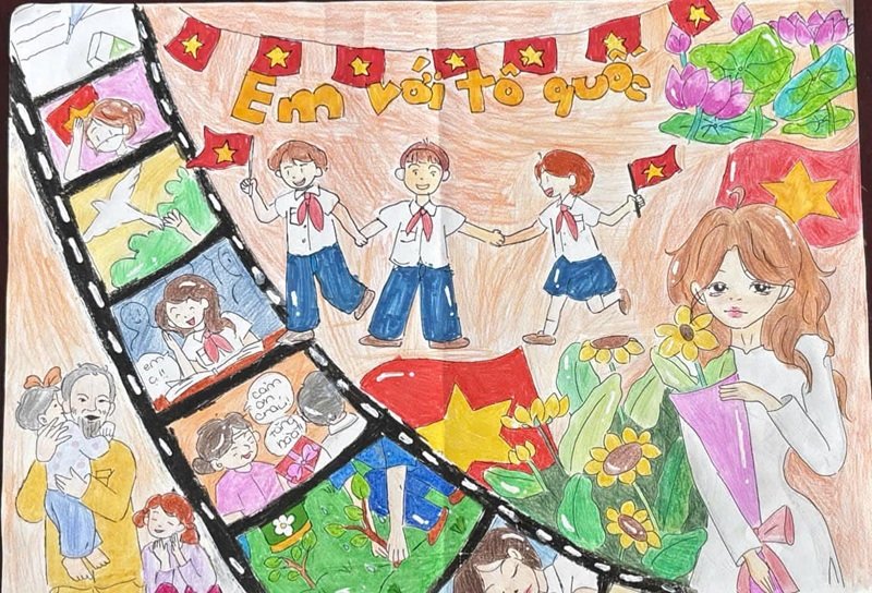 vẽ tranh em yêu to quốc việt nam đơn giản 10