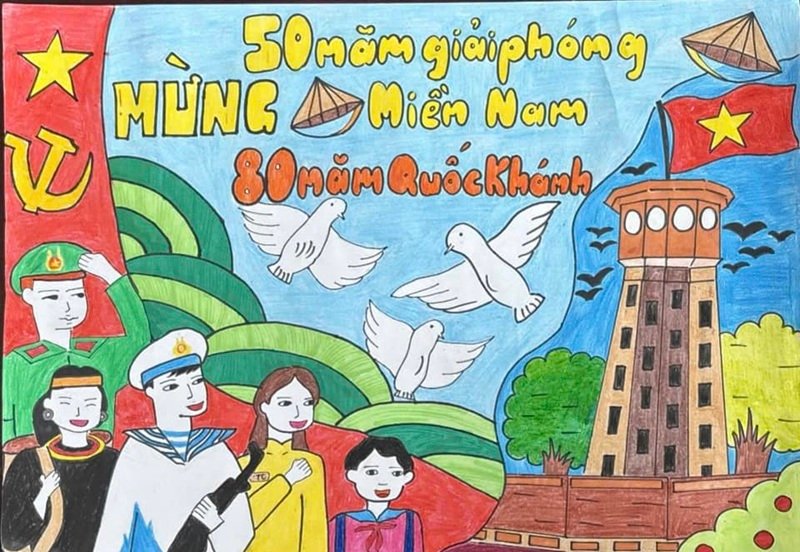 vẽ tranh em yêu to quốc việt nam đơn giản 15