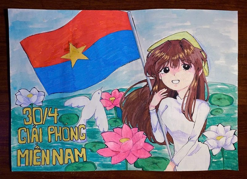 vẽ tranh em yêu to quốc việt nam đơn giản 16