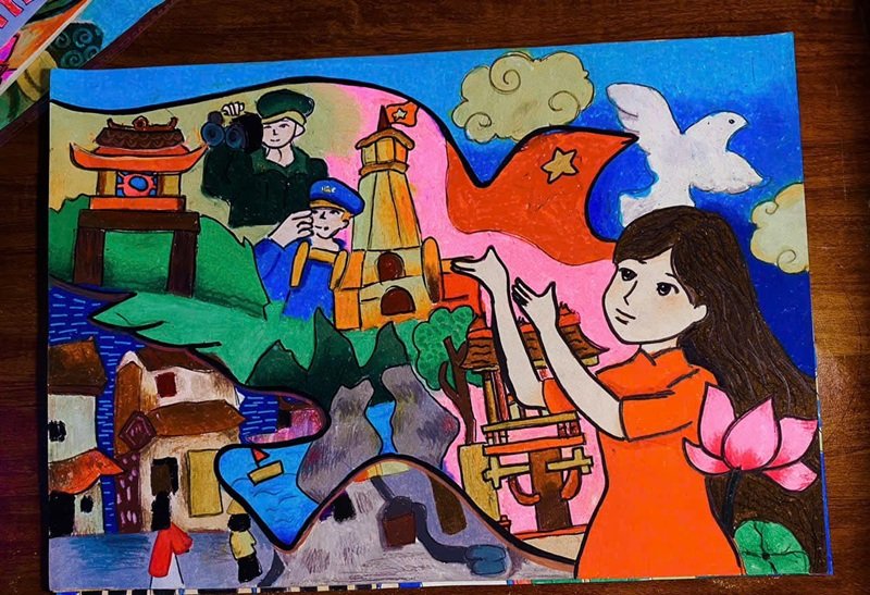 vẽ tranh em yêu to quốc việt nam đơn giản 19