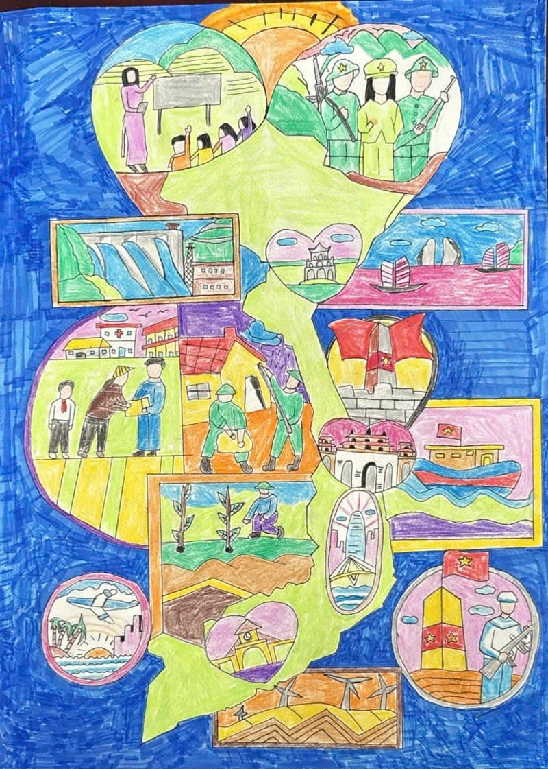 vẽ tranh em yêu to quốc việt nam đơn giản 20