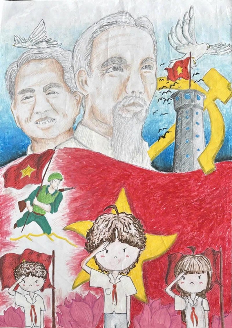 vẽ tranh em yêu to quốc việt nam đơn giản 21