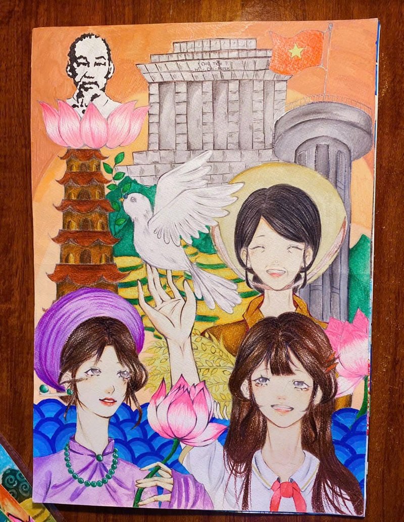 vẽ tranh em yêu to quốc việt nam đơn giản 25