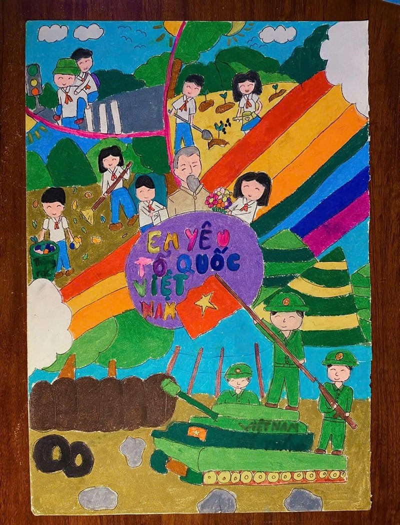 vẽ tranh em yêu to quốc việt nam đơn giản 28