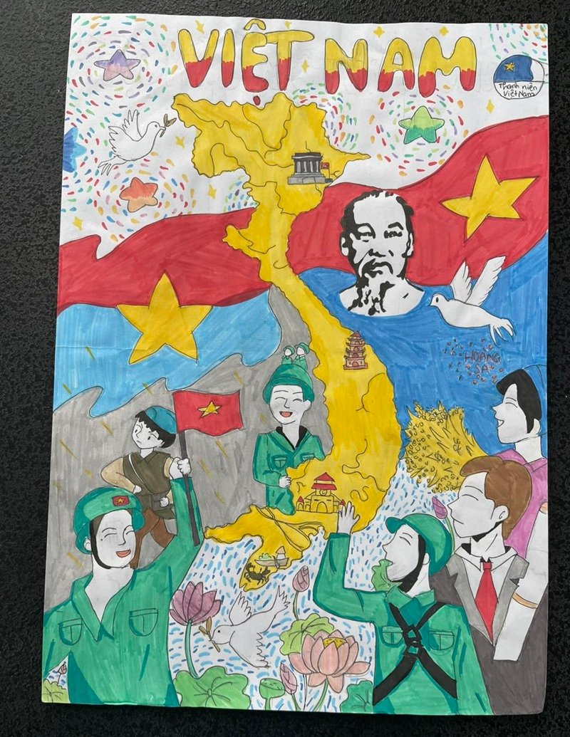 vẽ tranh em yêu to quốc việt nam đơn giản 32