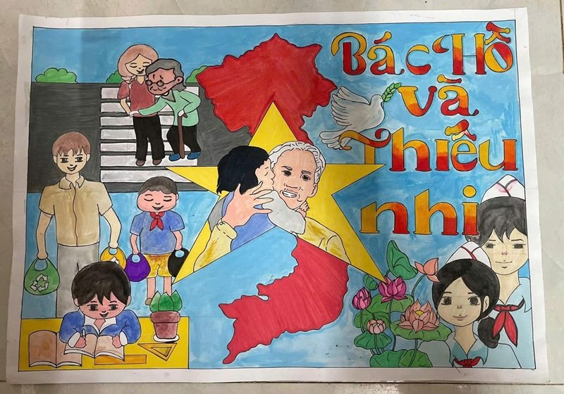 vẽ tranh em yêu to quốc việt nam đơn giản 34