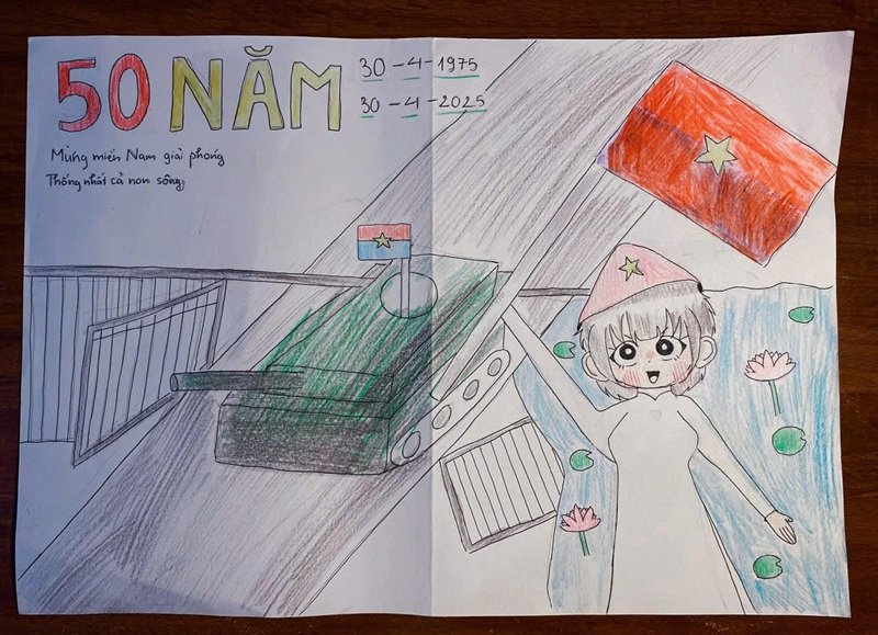 vẽ tranh em yêu to quốc việt nam đơn giản 5