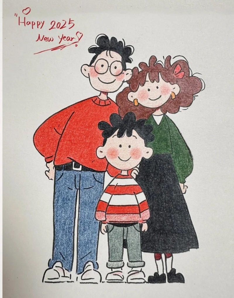 vẽ tranh gia đình đơn giản 1