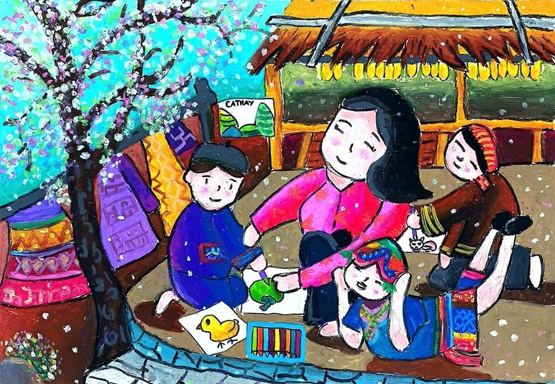 vẽ tranh gia đình đơn giản 14