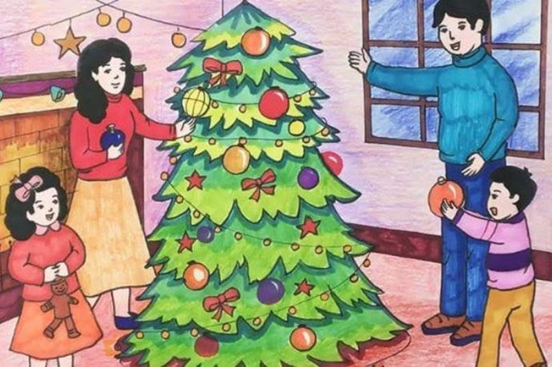 vẽ tranh gia đình đơn giản 15