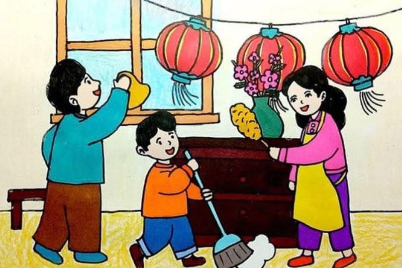 vẽ tranh gia đình đơn giản 16