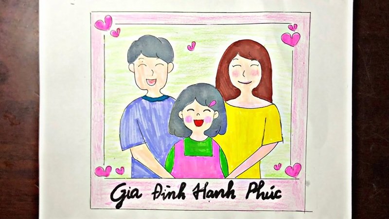 vẽ tranh gia đình đơn giản 19