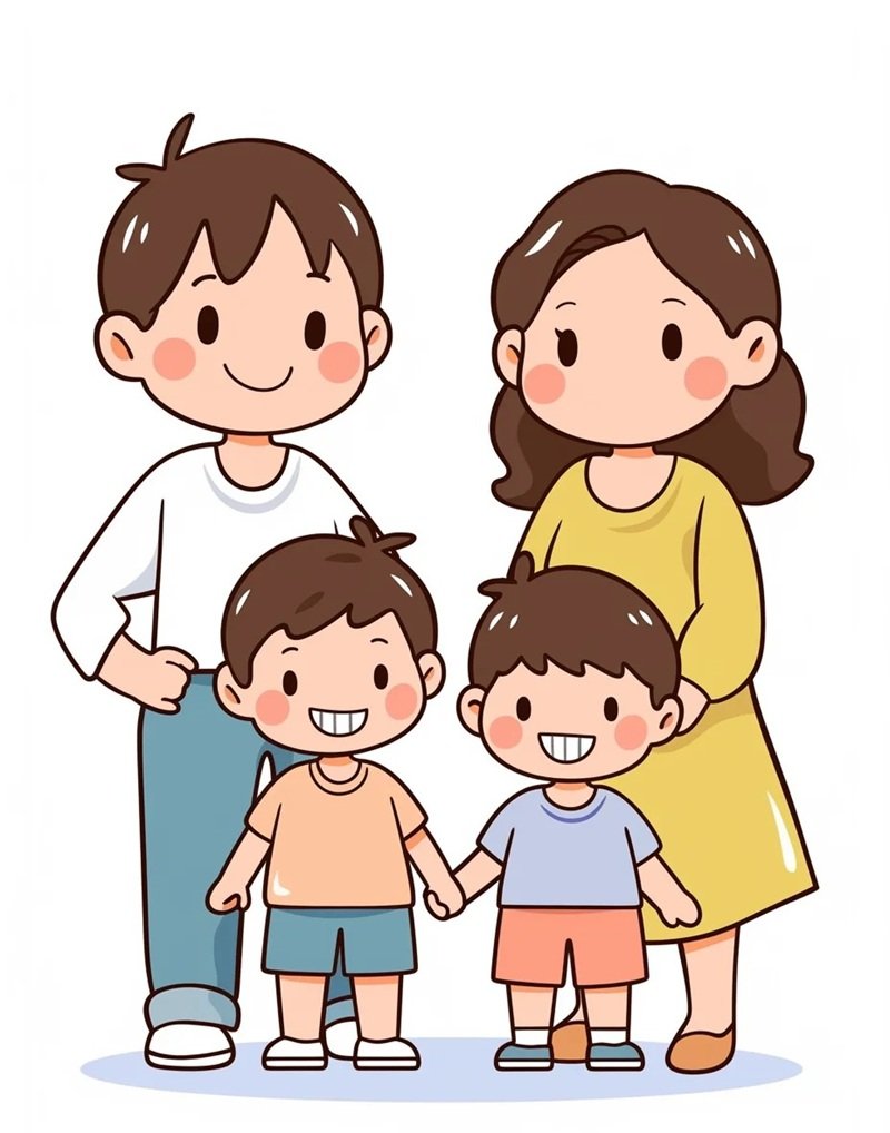 vẽ tranh gia đình đơn giản 2