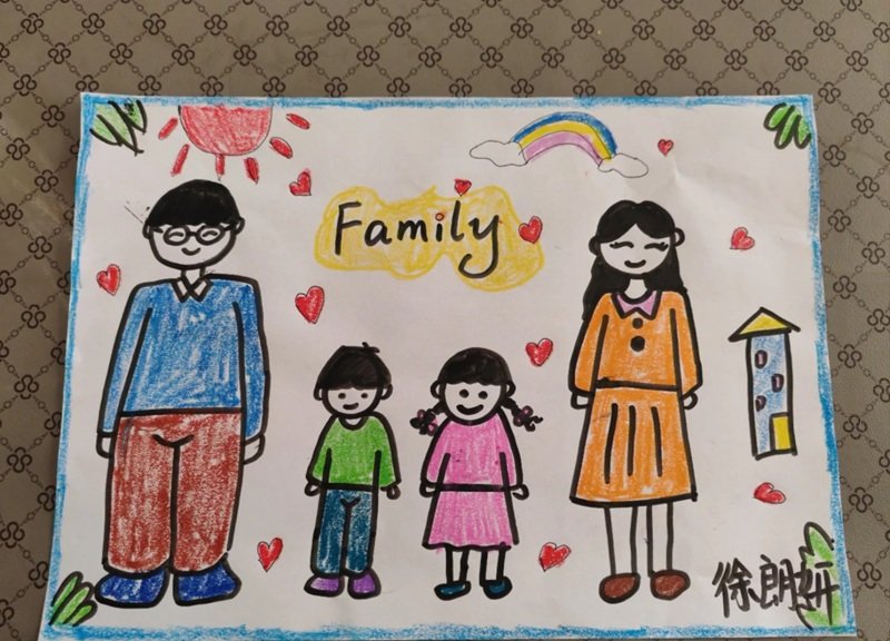 vẽ tranh gia đình đơn giản 34