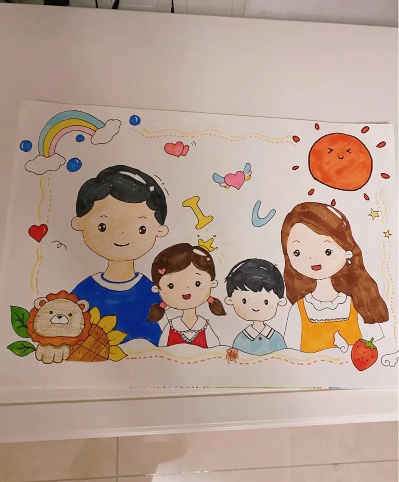 vẽ tranh gia đình đơn giản 36