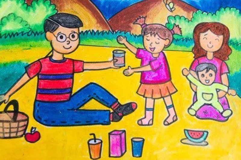 vẽ tranh gia đình đơn giản 7