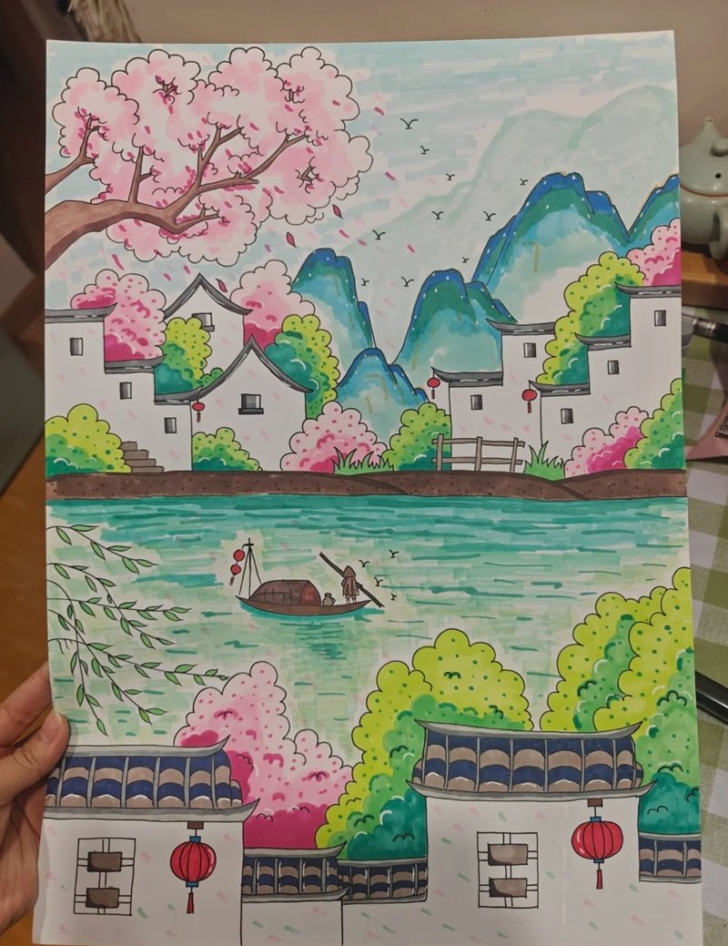 vẽ tranh phong cảnh quê hương 20