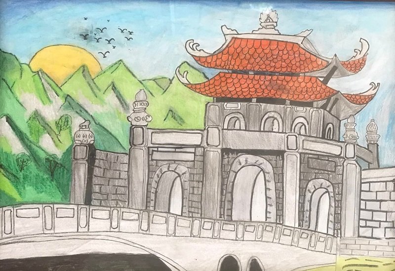 vẽ tranh quê hương đơn giản mà đẹp 1