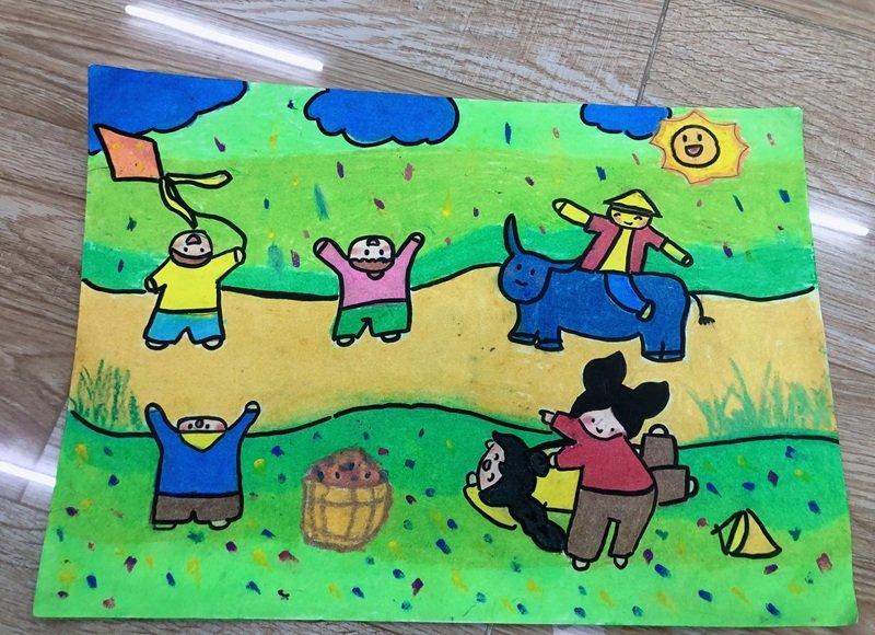 vẽ tranh quê hương đơn giản mà đẹp 13