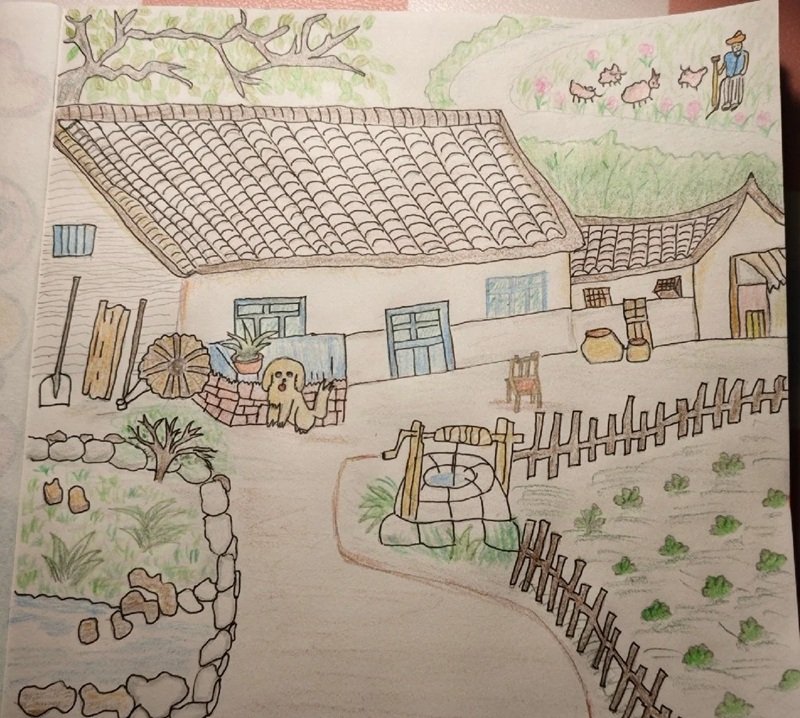 vẽ tranh quê hương đơn giản mà đẹp 18