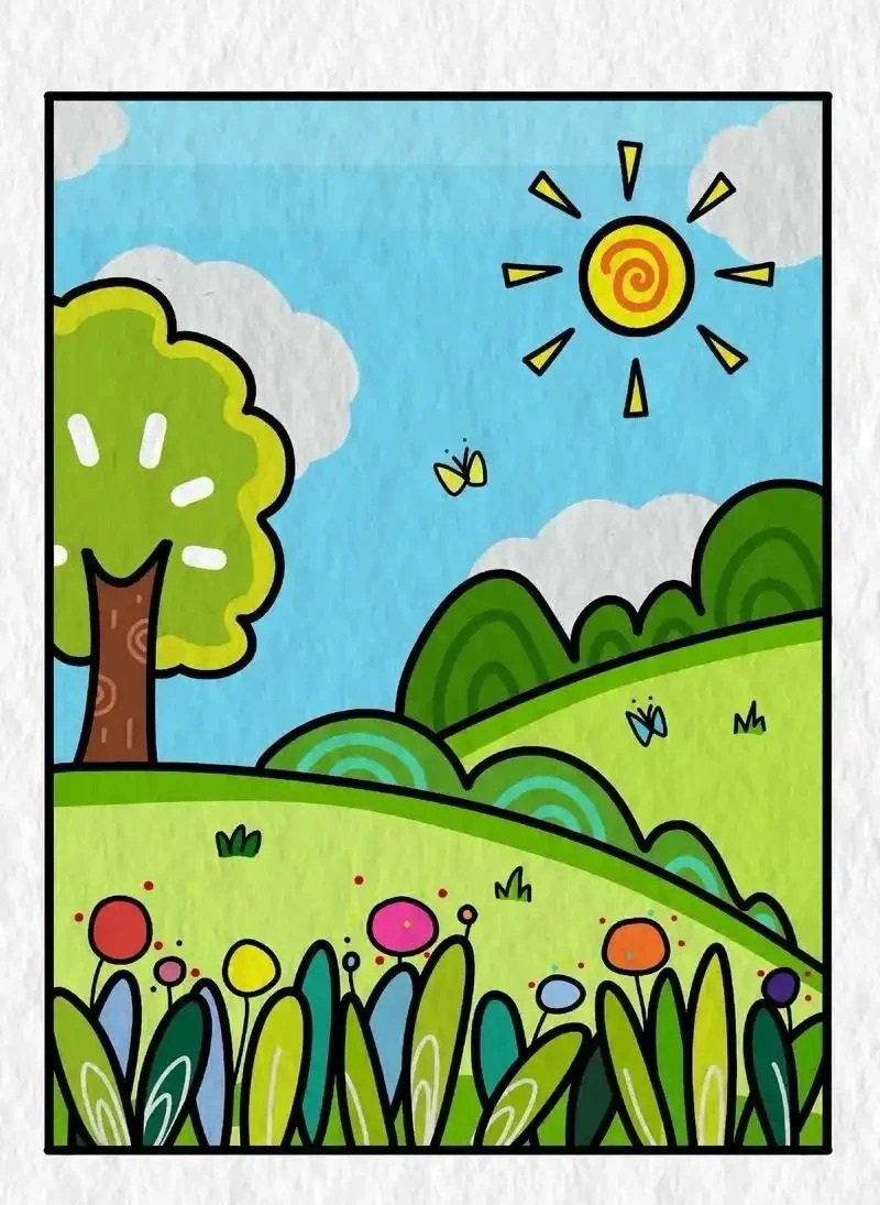 vẽ tranh quê hương đơn giản mà đẹp 19