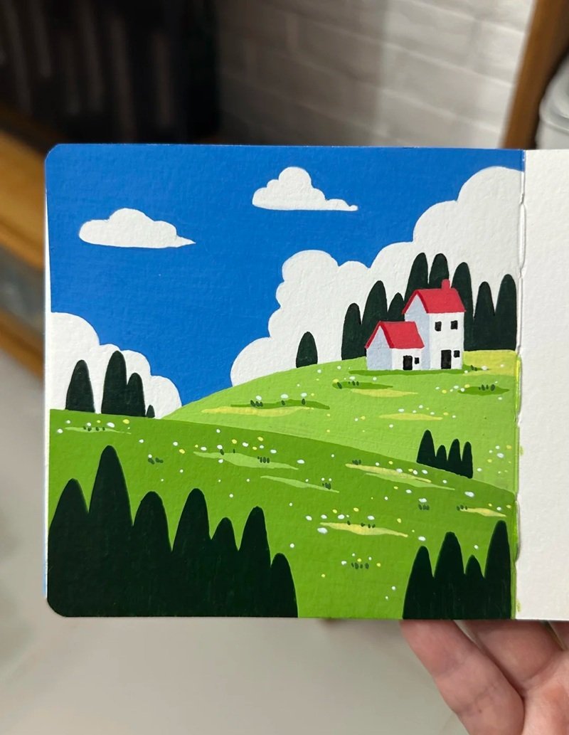 vẽ tranh quê hương đơn giản mà đẹp 21