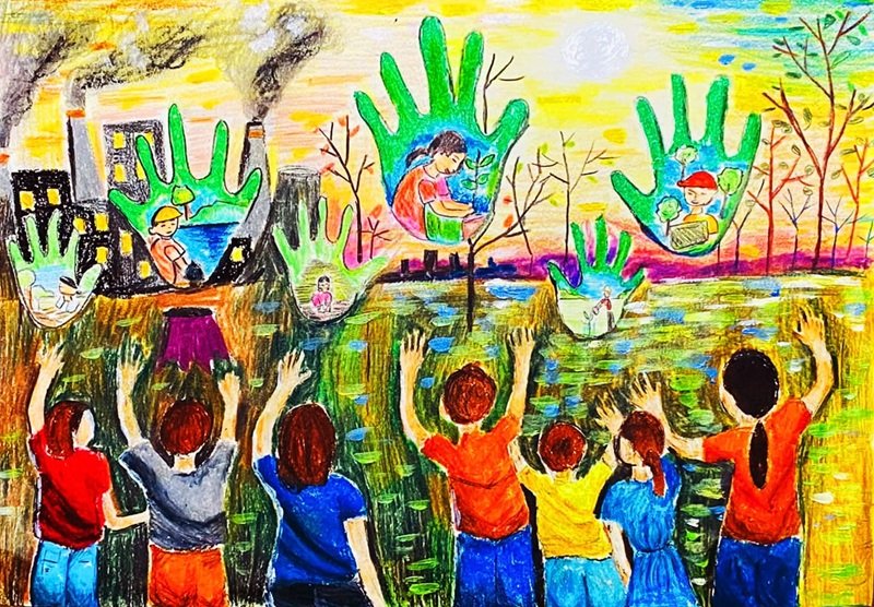 vẽ tranh tương lai xanh 12