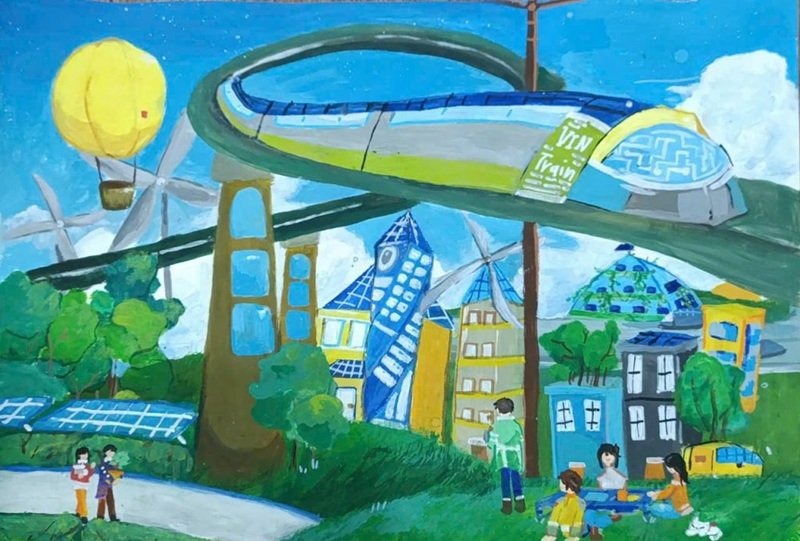 vẽ tranh tương lai xanh 13