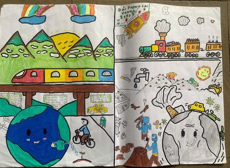 vẽ tranh tương lai xanh 23