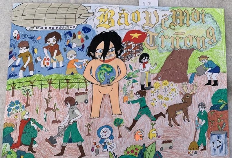 vẽ tranh tương lai xanh 4