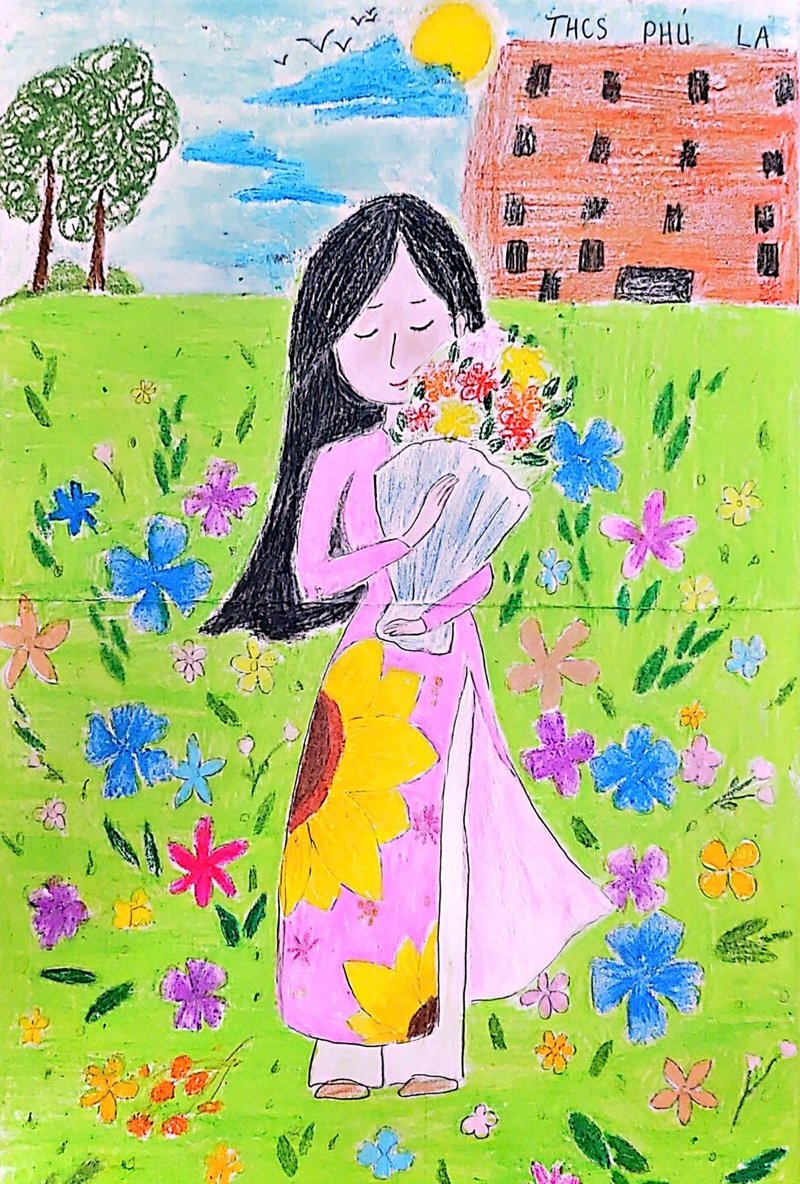 vẽ tranh về thầy cô và mái trường 29