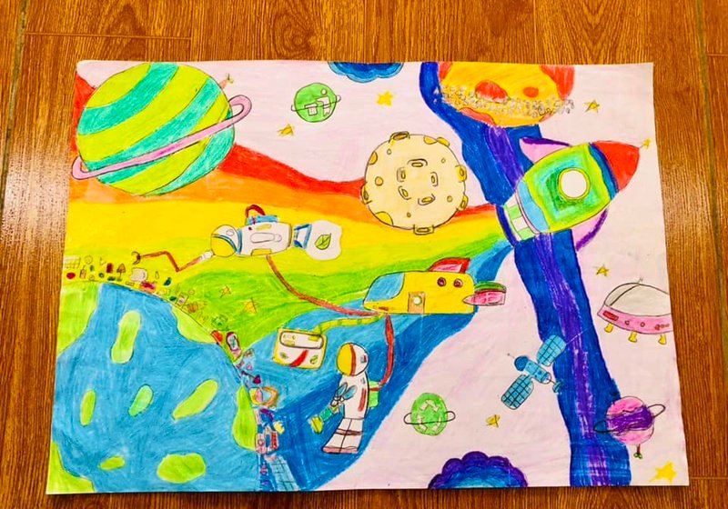 vẽ về ý tưởng trẻ thơ 6