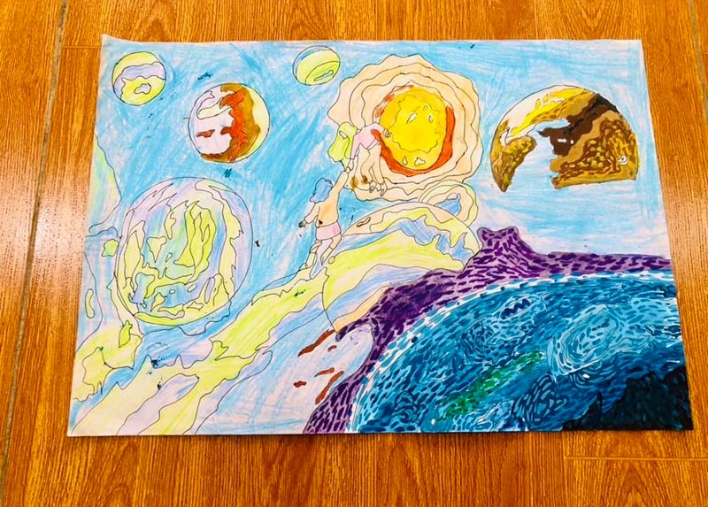 vẽ về ý tưởng trẻ thơ 9