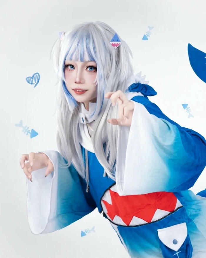 Ảnh Yaoyaoqwq cosplay Gura mang thần thái cuốn hút