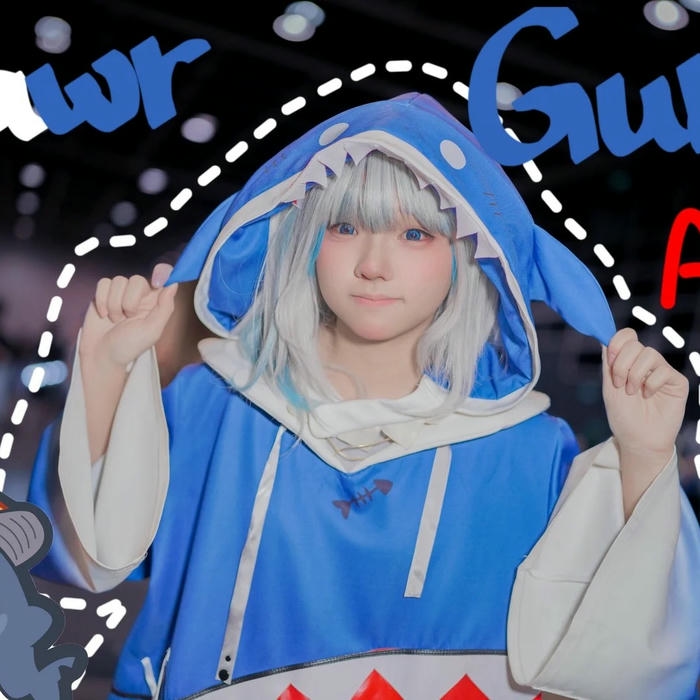 Ảnh Yaoyaoqwq cosplay Gura với tạo hình đáng yêu