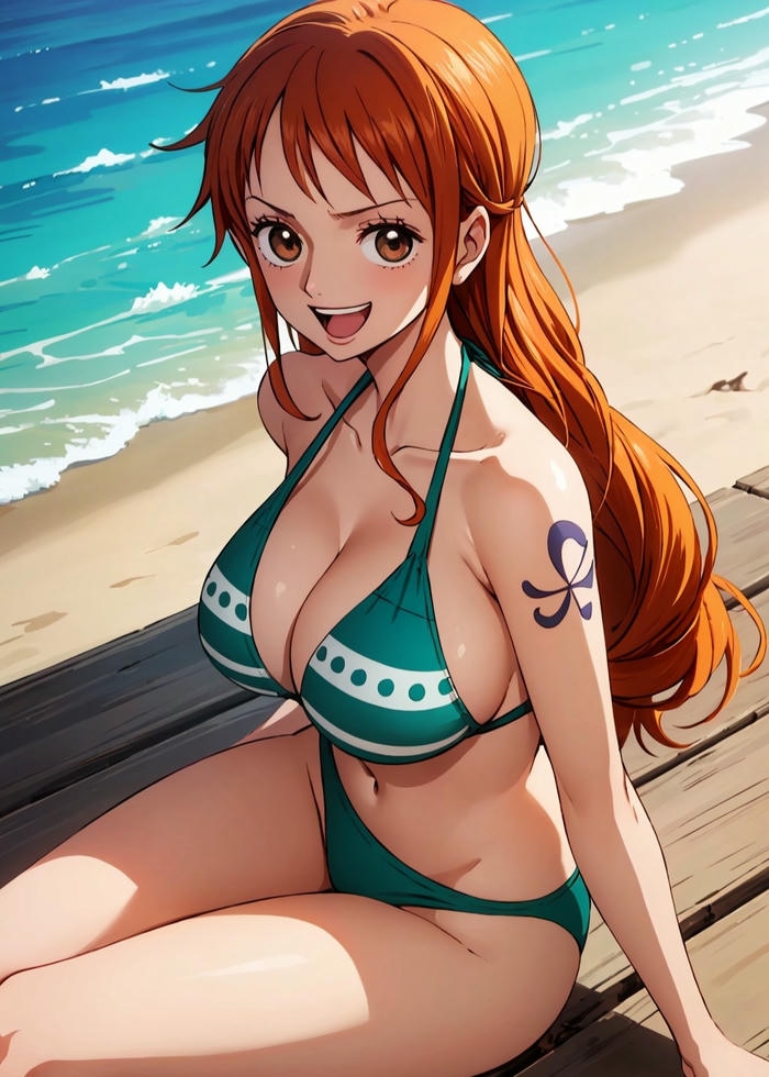 Nami bikini nổi bật với mái tóc cam đặc trưng