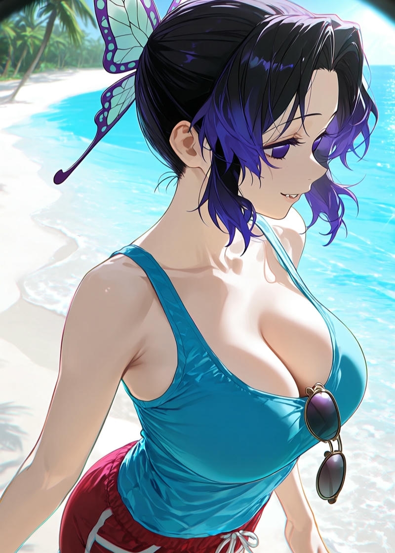 Shinobu sexy sở hữu nét mặt quyến rũ và thanh tú