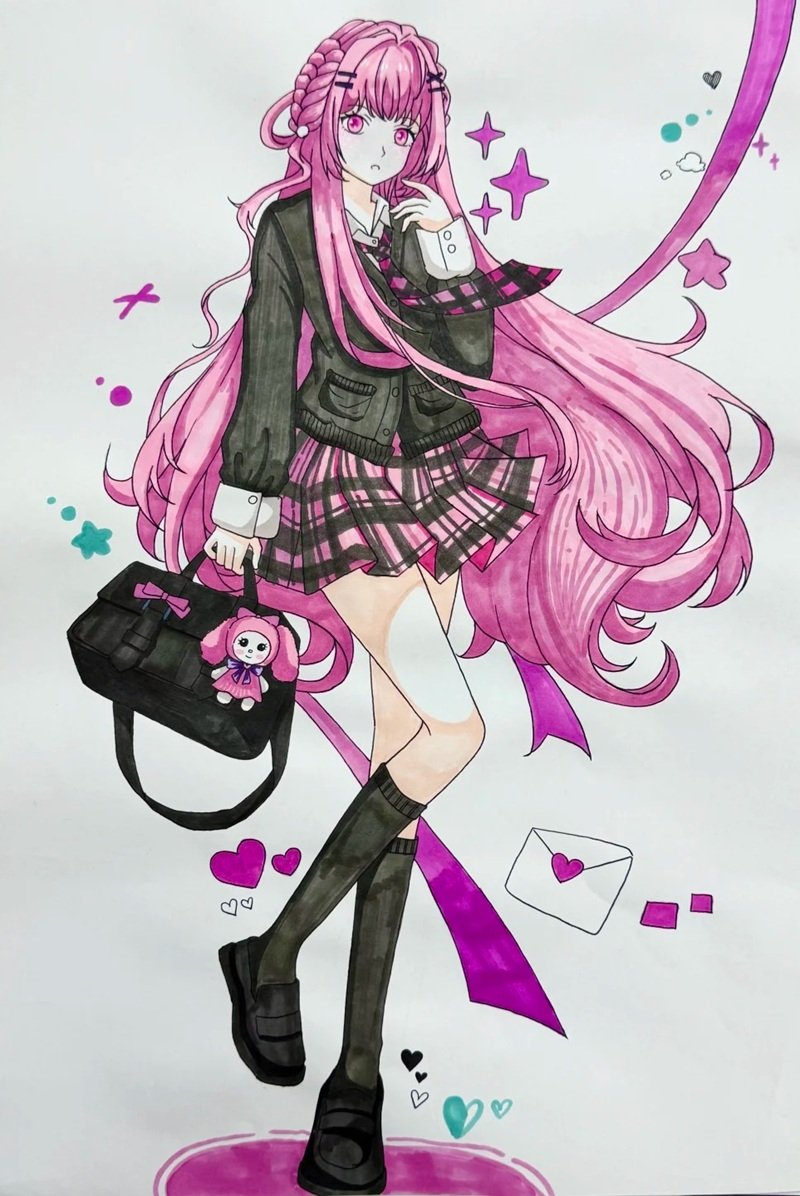 hình vẽ cute đáng yêu con gái 12