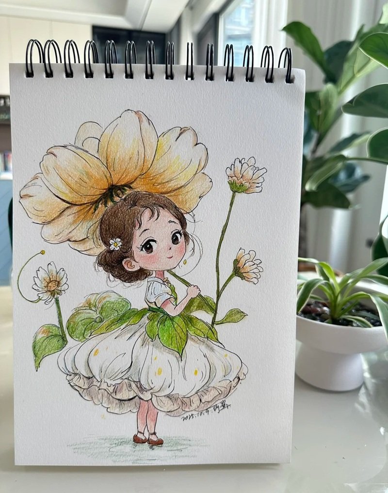 hình vẽ cute đáng yêu con gái 35