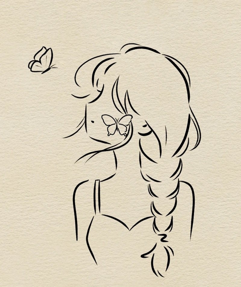 hình vẽ cute đáng yêu con gái 37