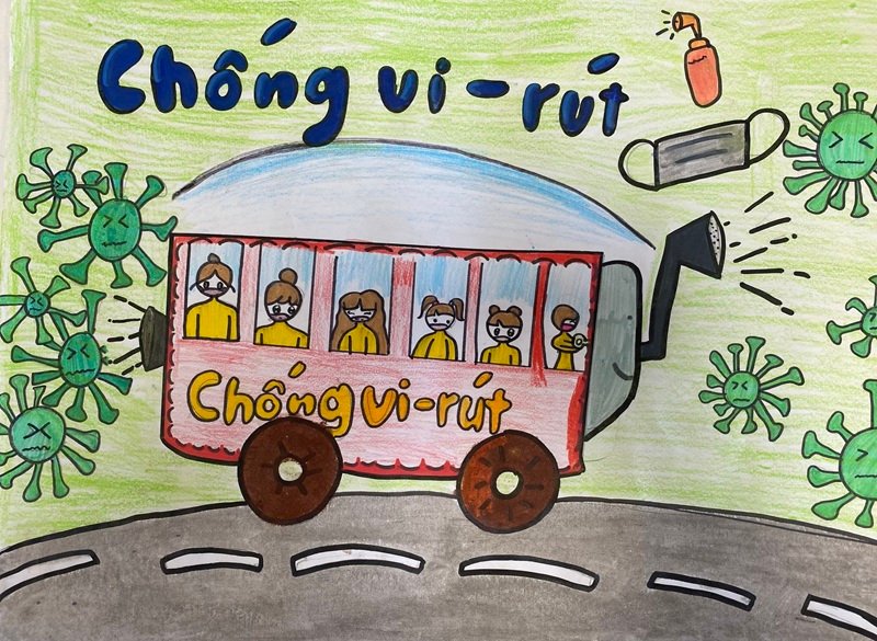 tranh vẽ chiếc ô tô mơ ước 1