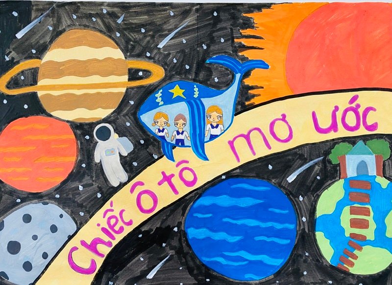 tranh vẽ chiếc ô tô mơ ước 10