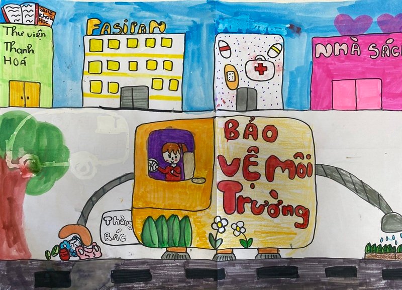 tranh vẽ chiếc ô tô mơ ước 12