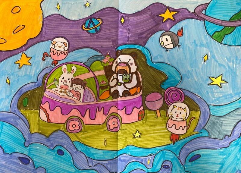 tranh vẽ chiếc ô tô mơ ước 18